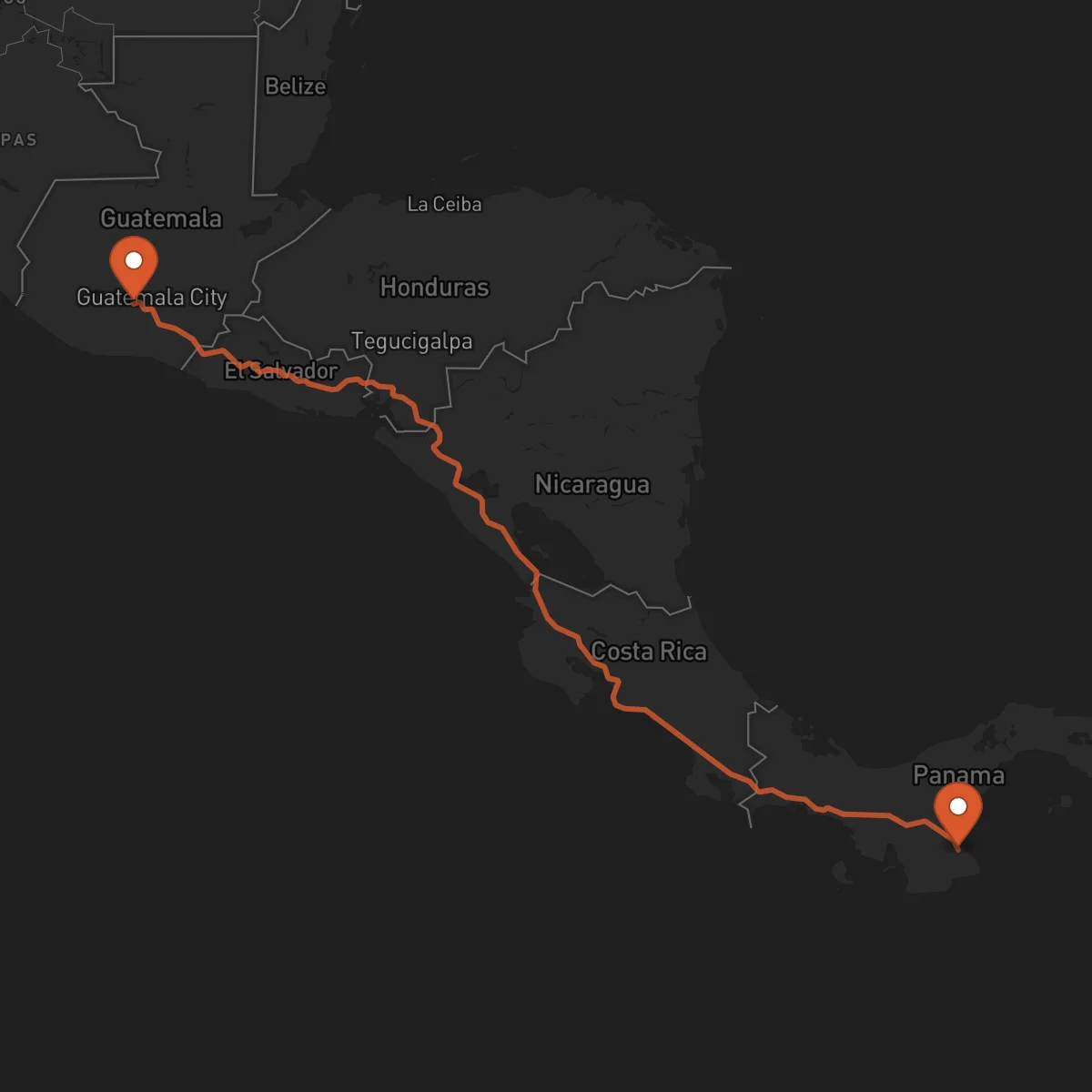 Ruta Antigua Guatemala - Las Tablas