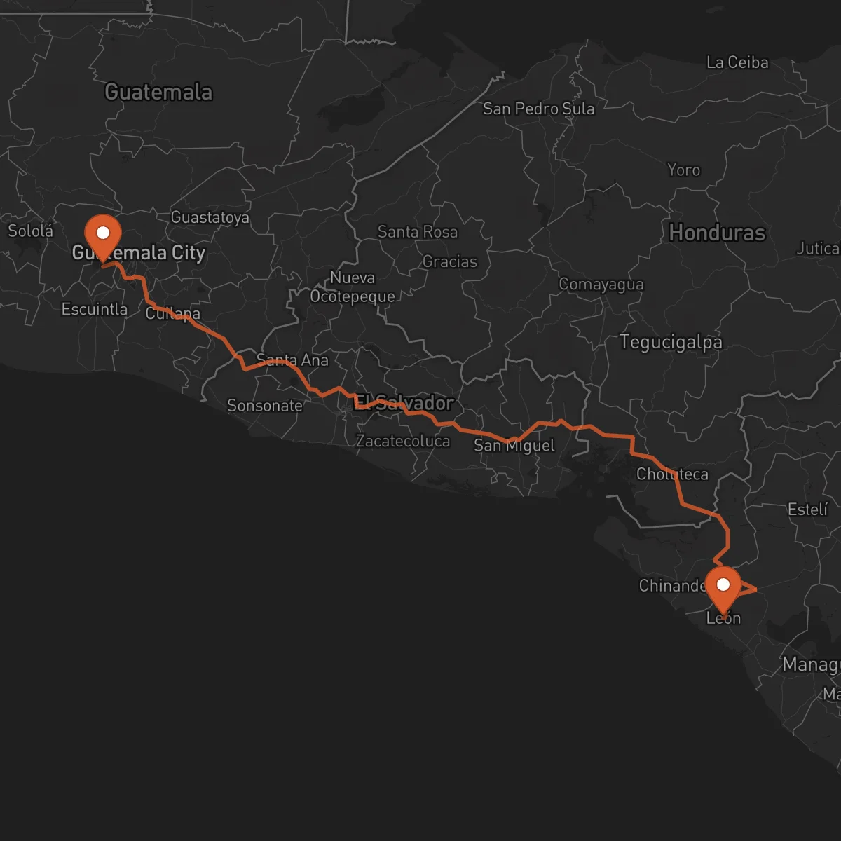Ruta León - Antigua Guatemala