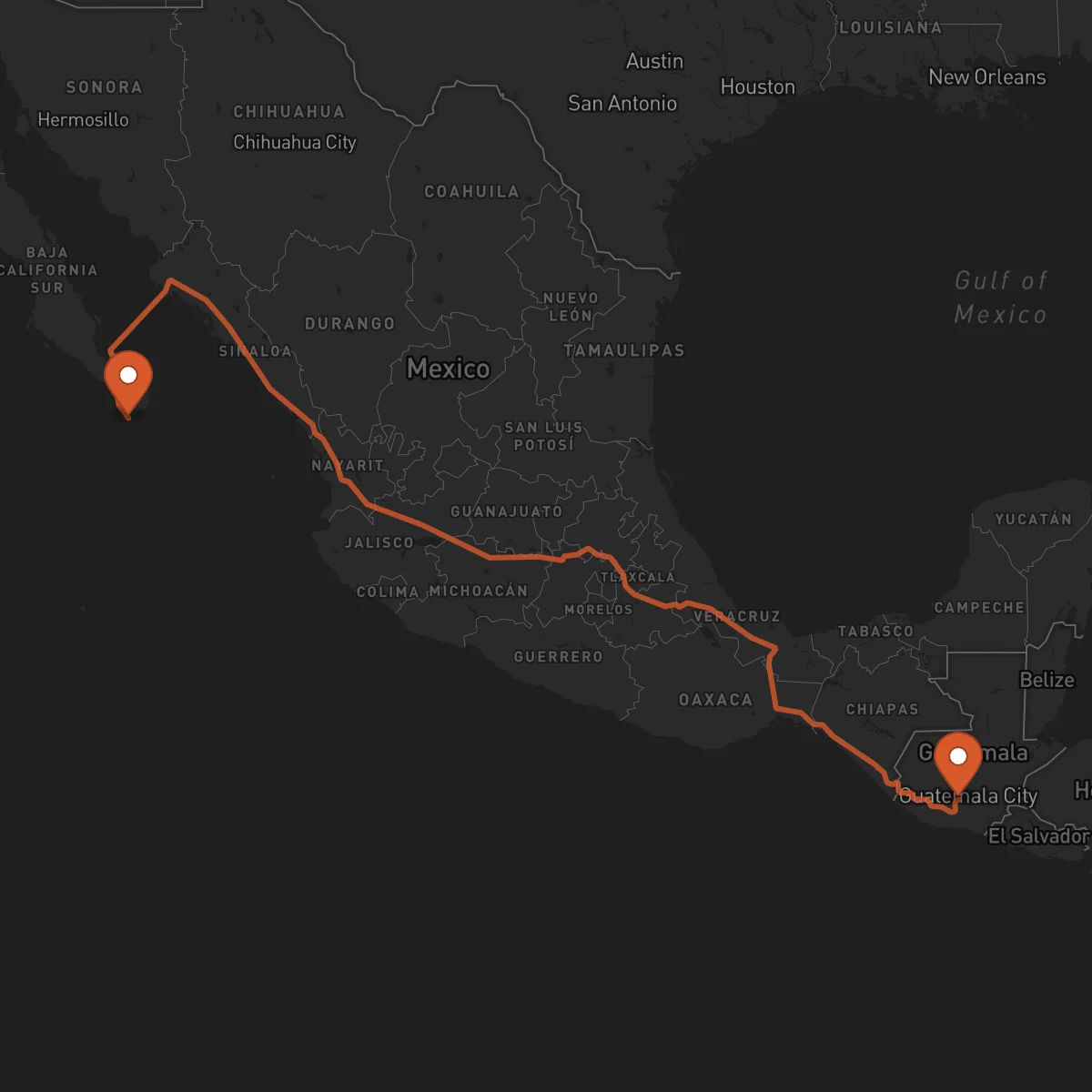 Ruta Antigua Guatemala - Los Cabos