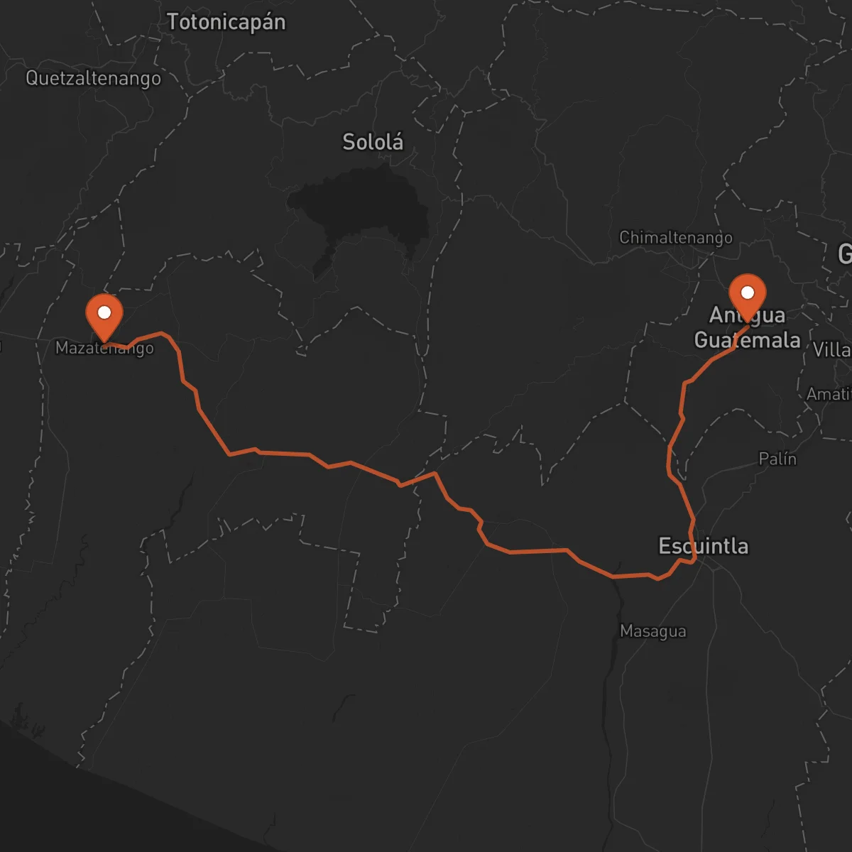 Ruta Mazatenango - Antigua Guatemala
