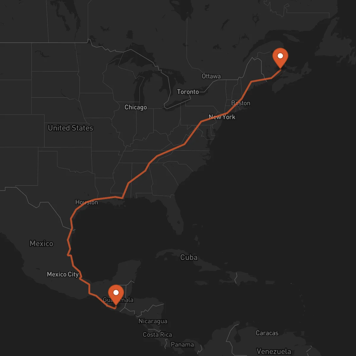 Ruta Antigua Guatemala - Moncton
