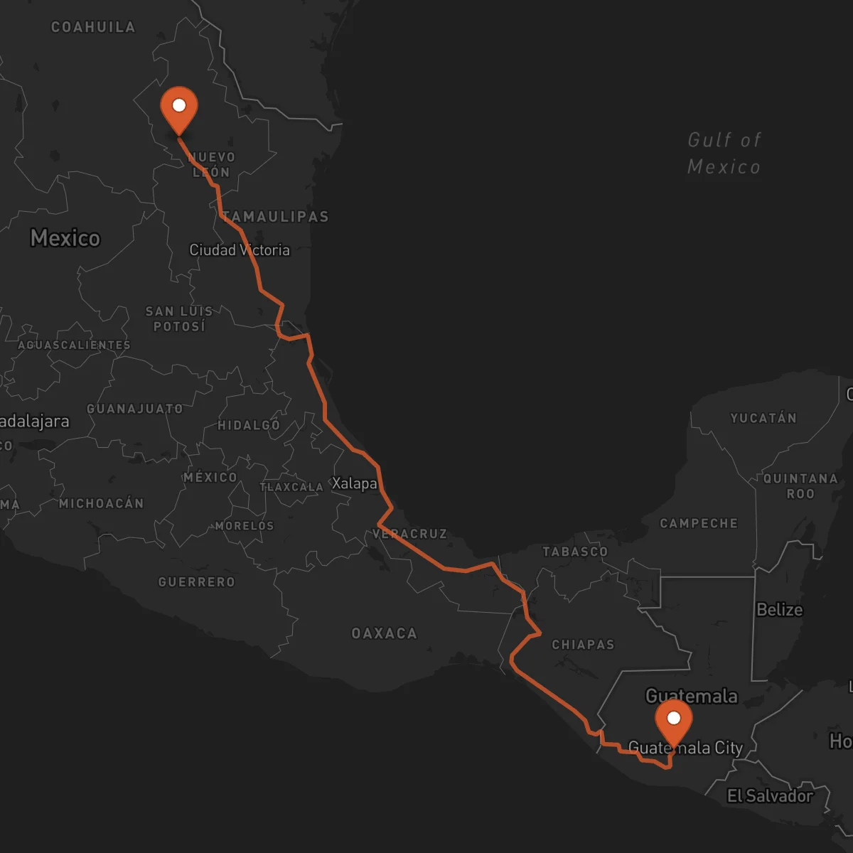 Ruta Antigua Guatemala - Monterrey