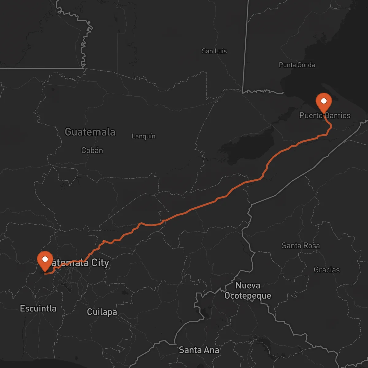 Ruta Antigua Guatemala - Puerto Barrios