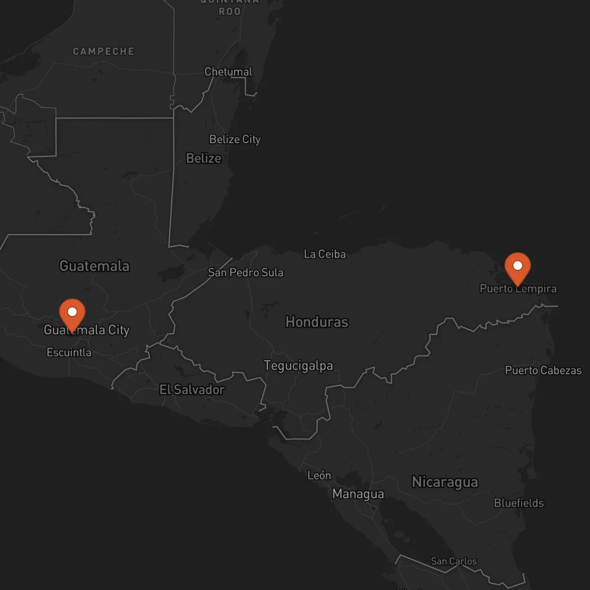 Ruta Puerto Lempira - Antigua Guatemala
