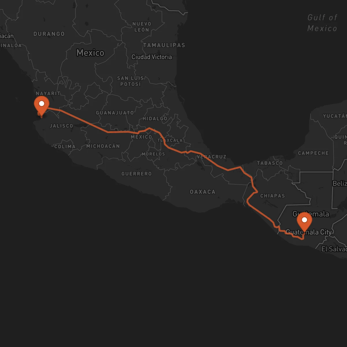 Ruta Puerto Vallarta - Antigua Guatemala