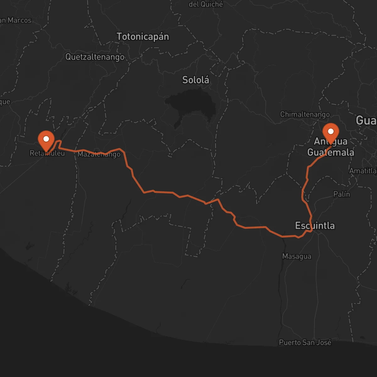Ruta Antigua Guatemala - Retalhuleu
