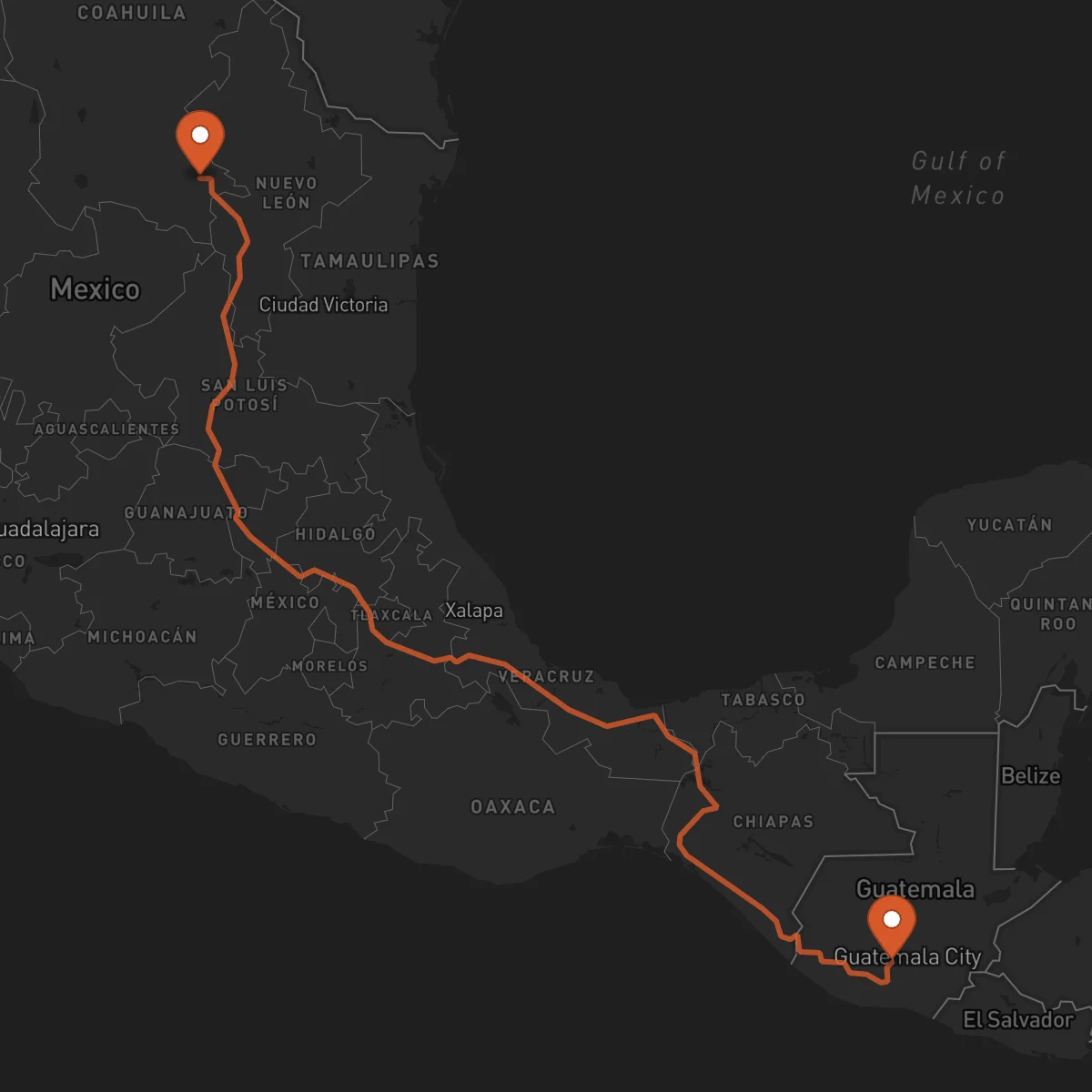 Ruta Antigua Guatemala - Saltillo