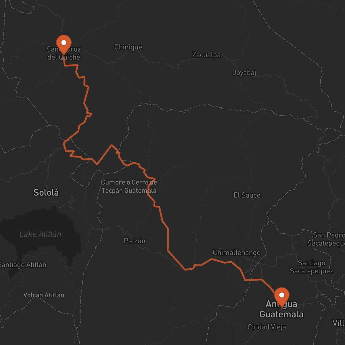 Ruta Antigua Guatemala - Santa Cruz del Quiché
