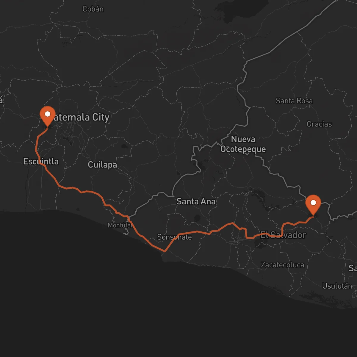 Ruta Antigua Guatemala - Sensuntepeque