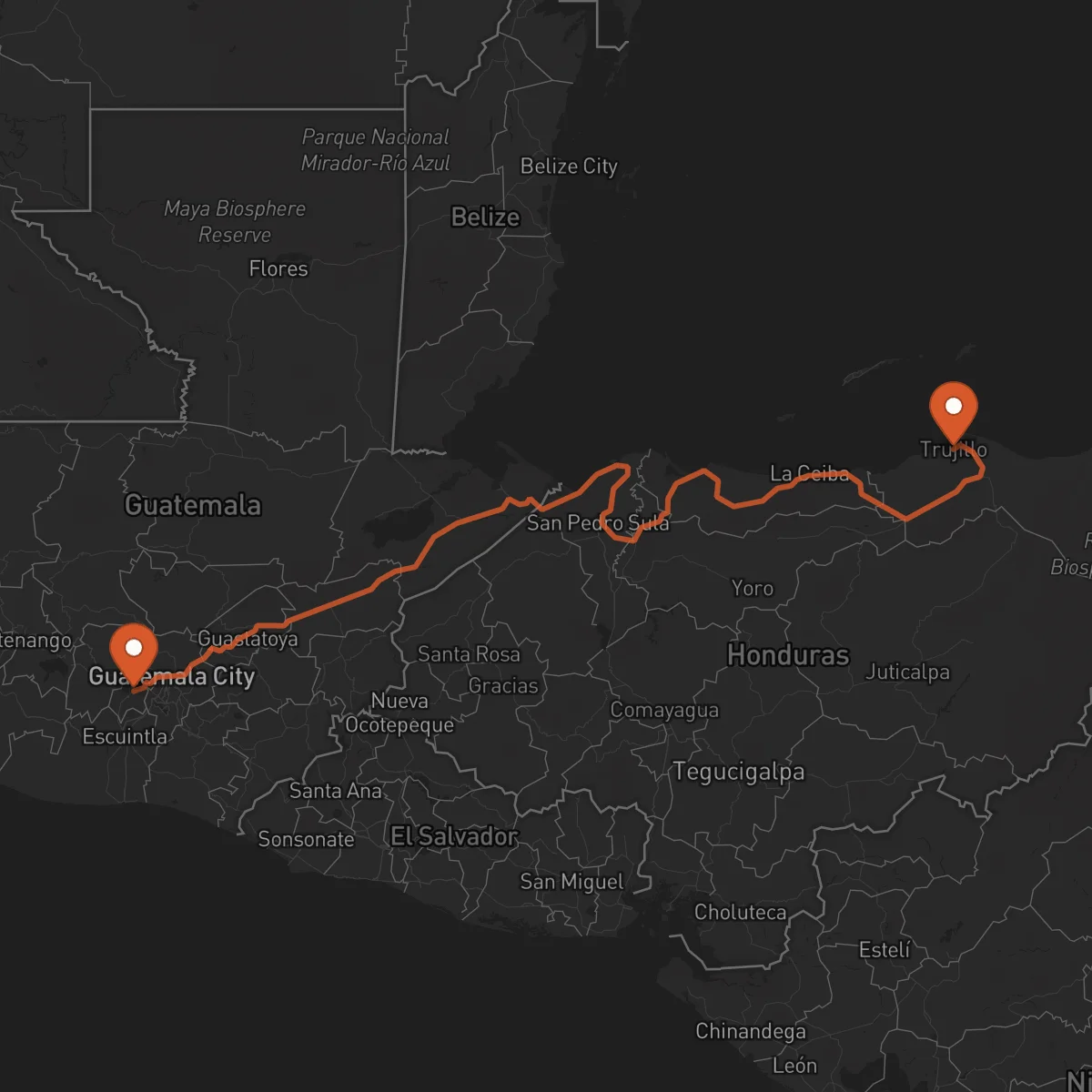 Ruta Antigua Guatemala - Trujillo
