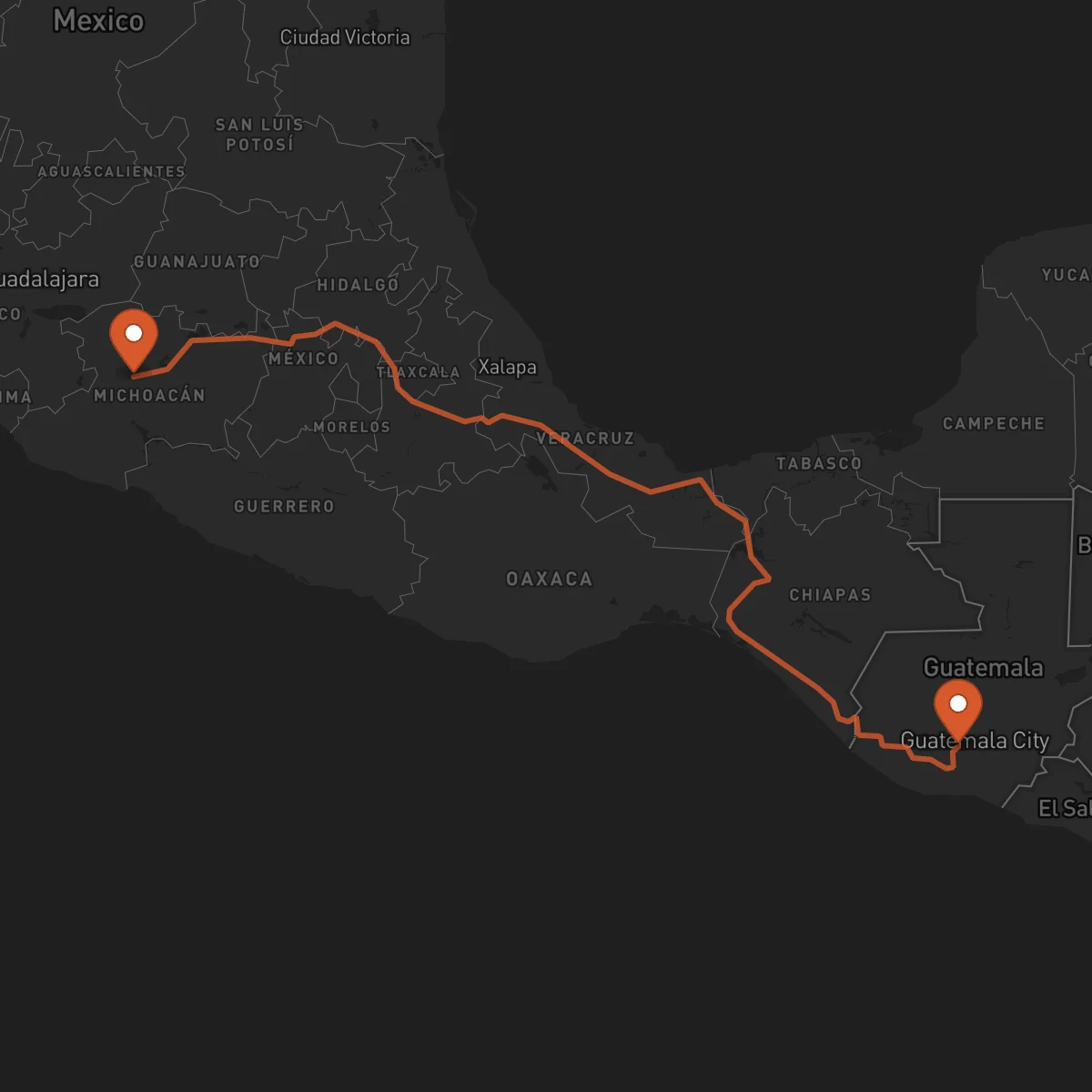 Ruta Uruapan - Antigua Guatemala