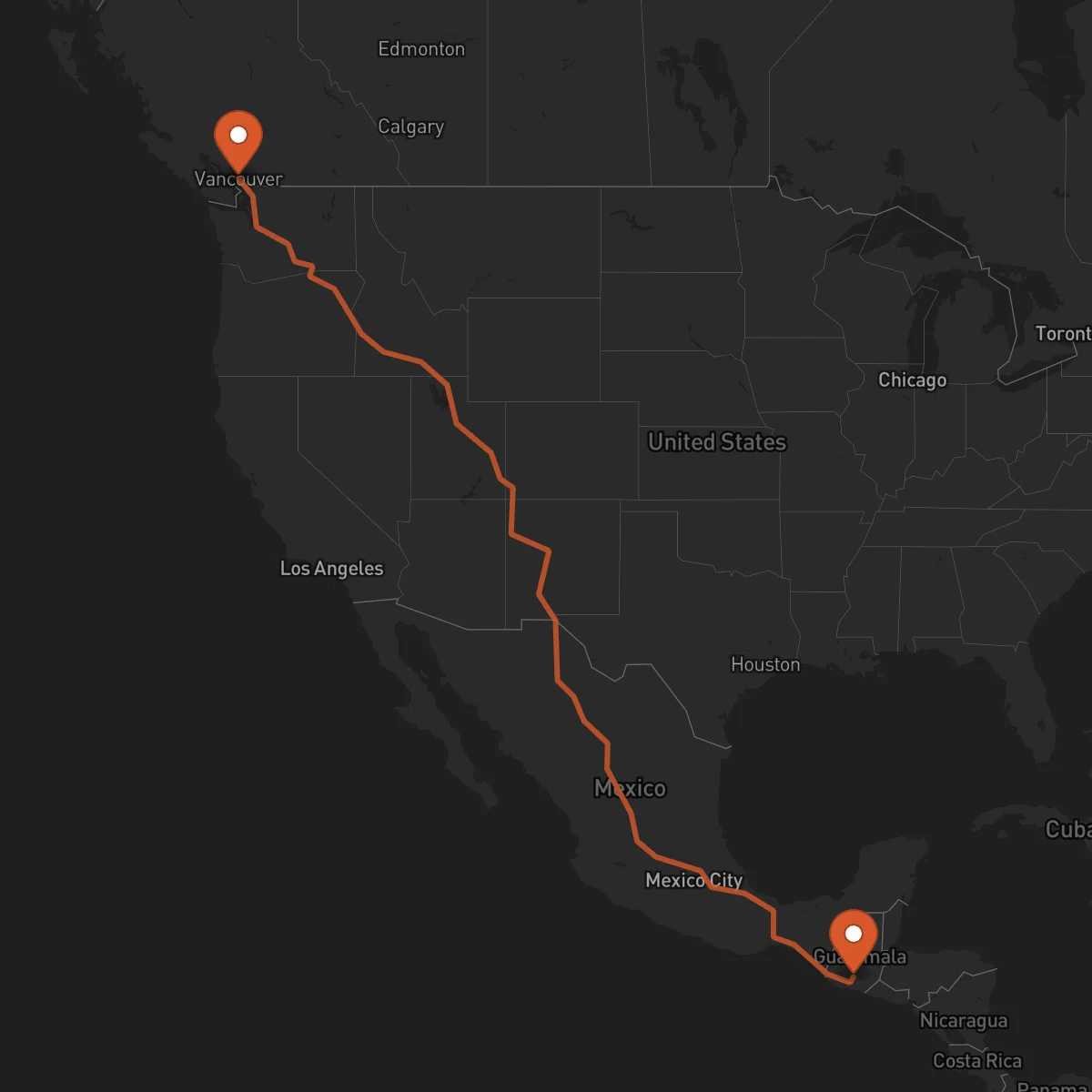 Ruta Vancouver - Antigua Guatemala