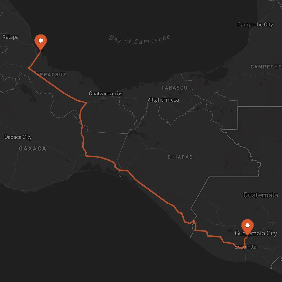 Ruta Antígua Guatemala - Veracruz