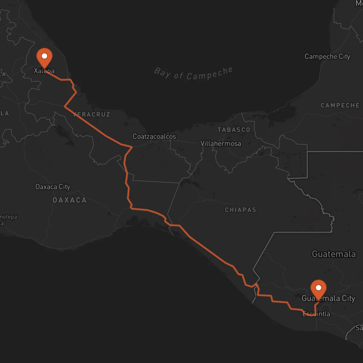 Ruta Xalapa - Antigua Guatemala