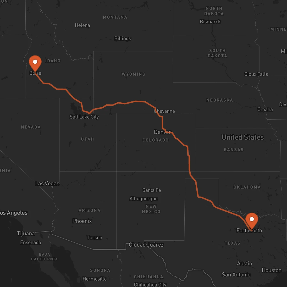 Ruta Arlington - Boise
