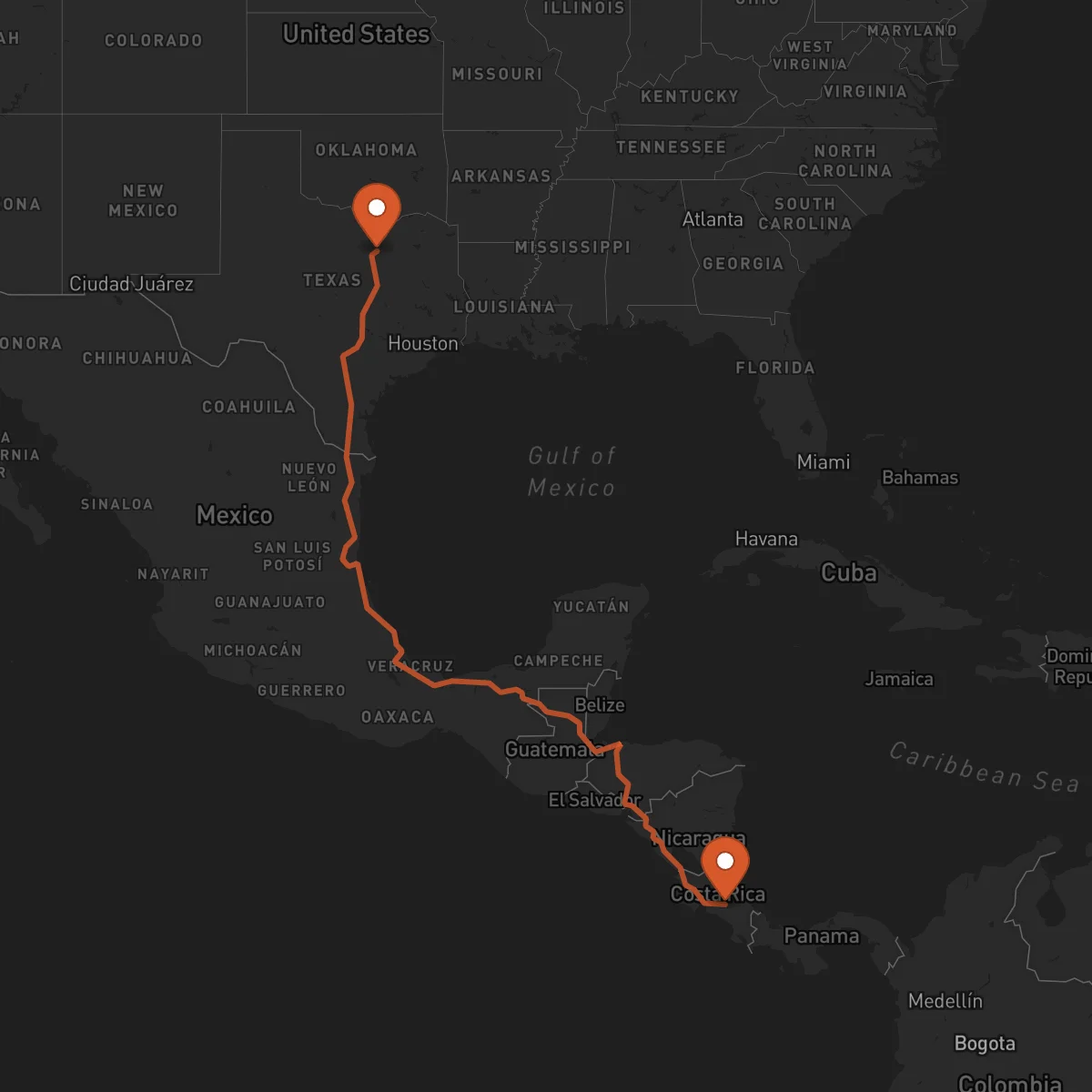 Ruta Arlington - Cartago