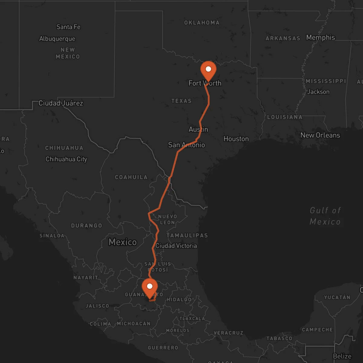 Ruta Arlington - Celaya
