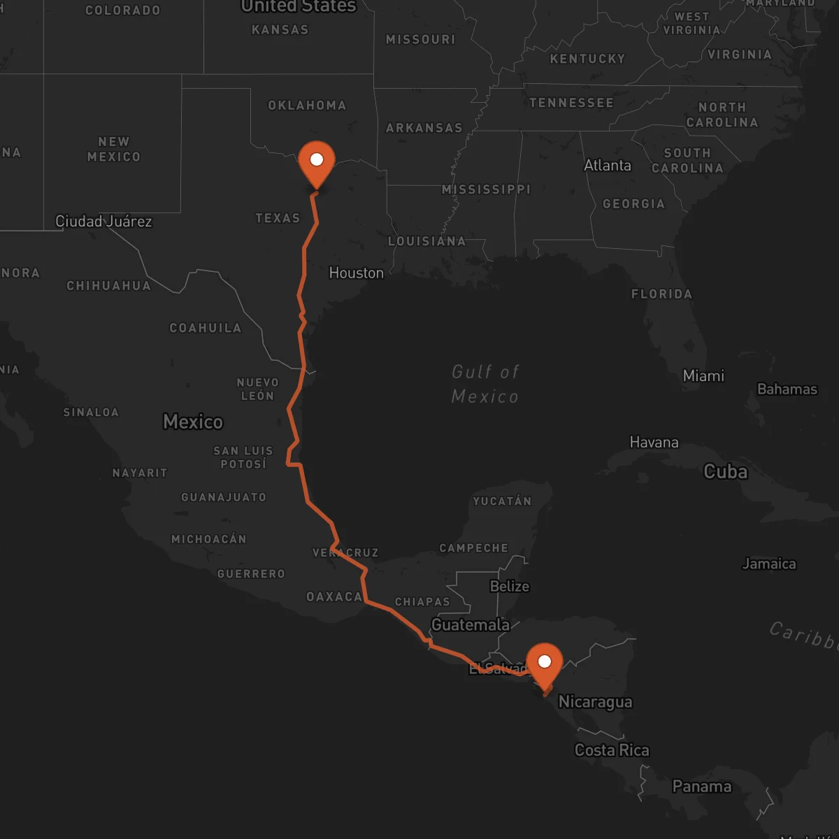 Ruta Arlington - Chinandega