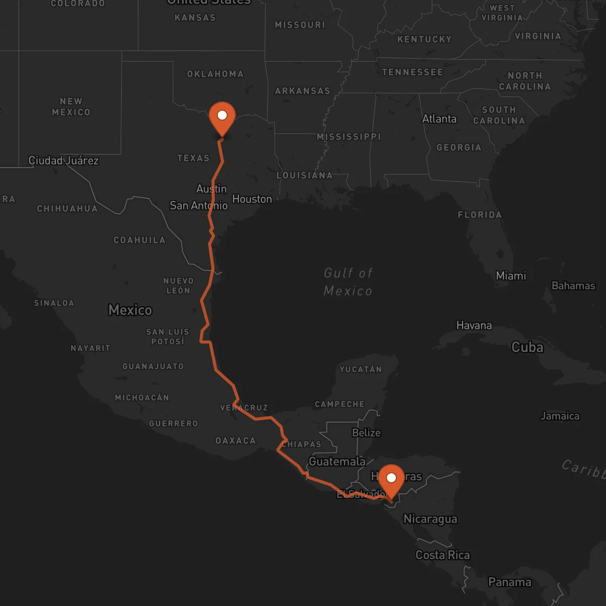 Ruta Arlington - Choluteca