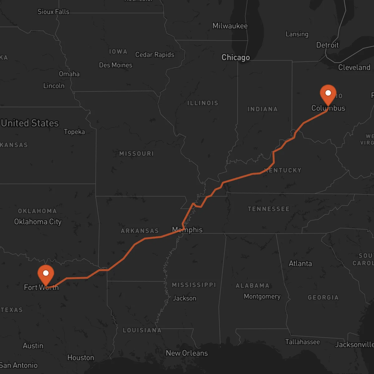 Ruta Columbus - Arlington