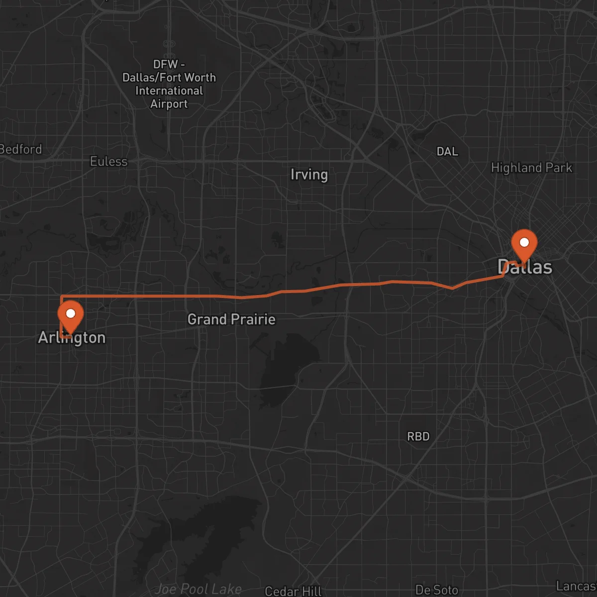 Ruta Dallas - Arlington