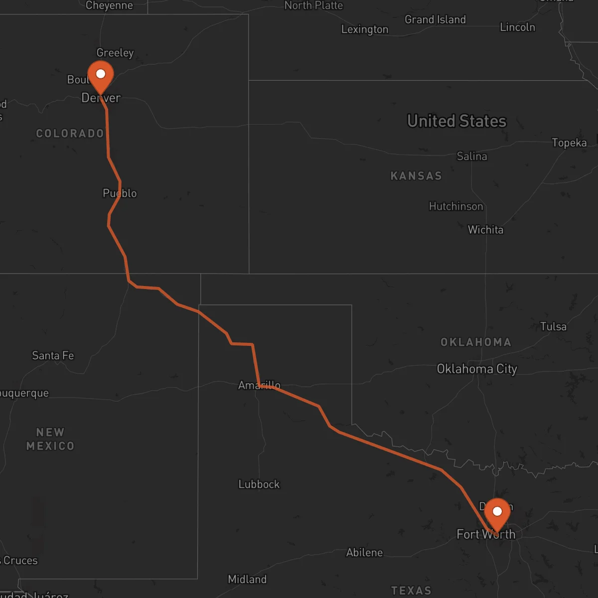 Ruta Arlington - Denver