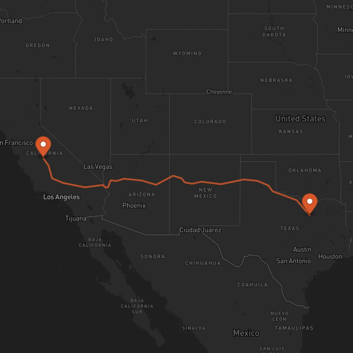 Ruta Arlington - Fresno