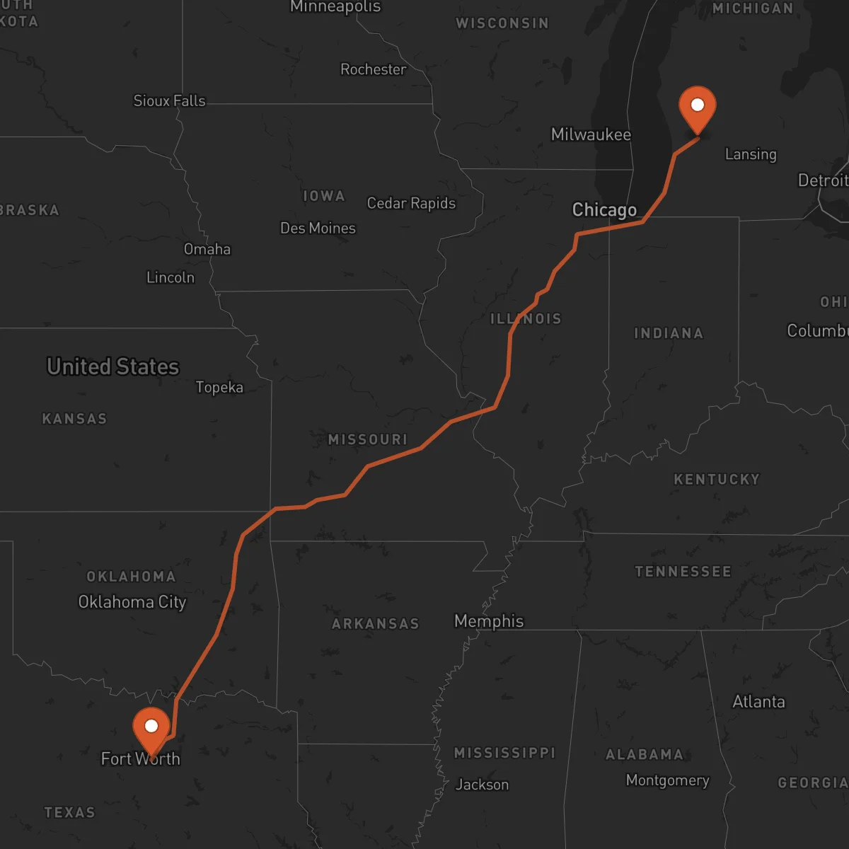 Ruta Arlington - Grand Rapids