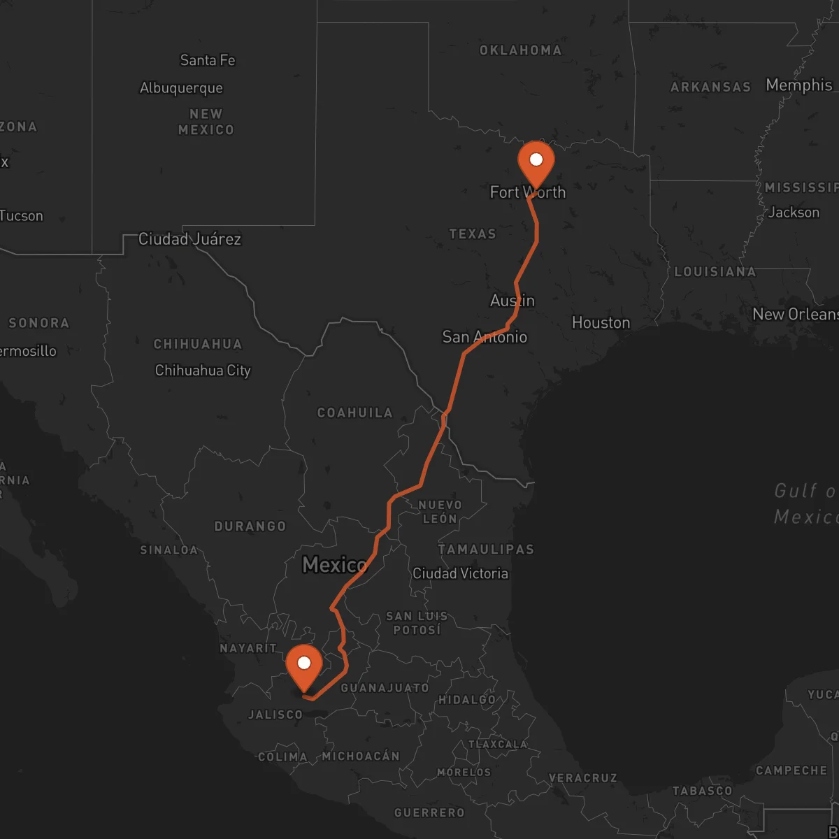 Ruta Arlington - Guadalajara