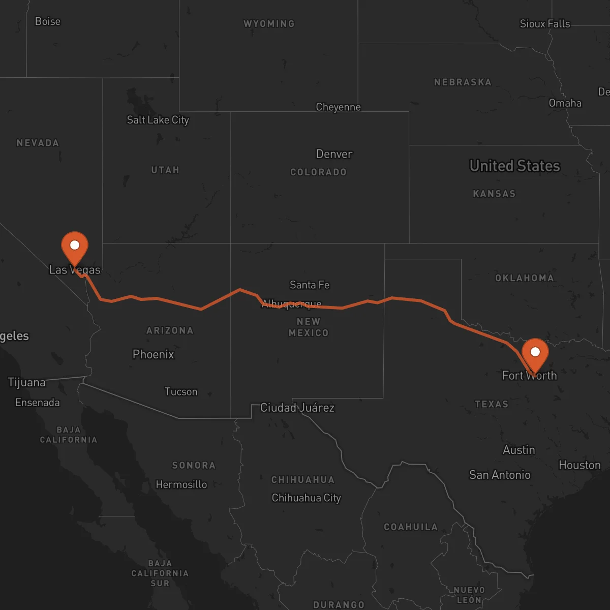 Ruta Arlington - Las Vegas