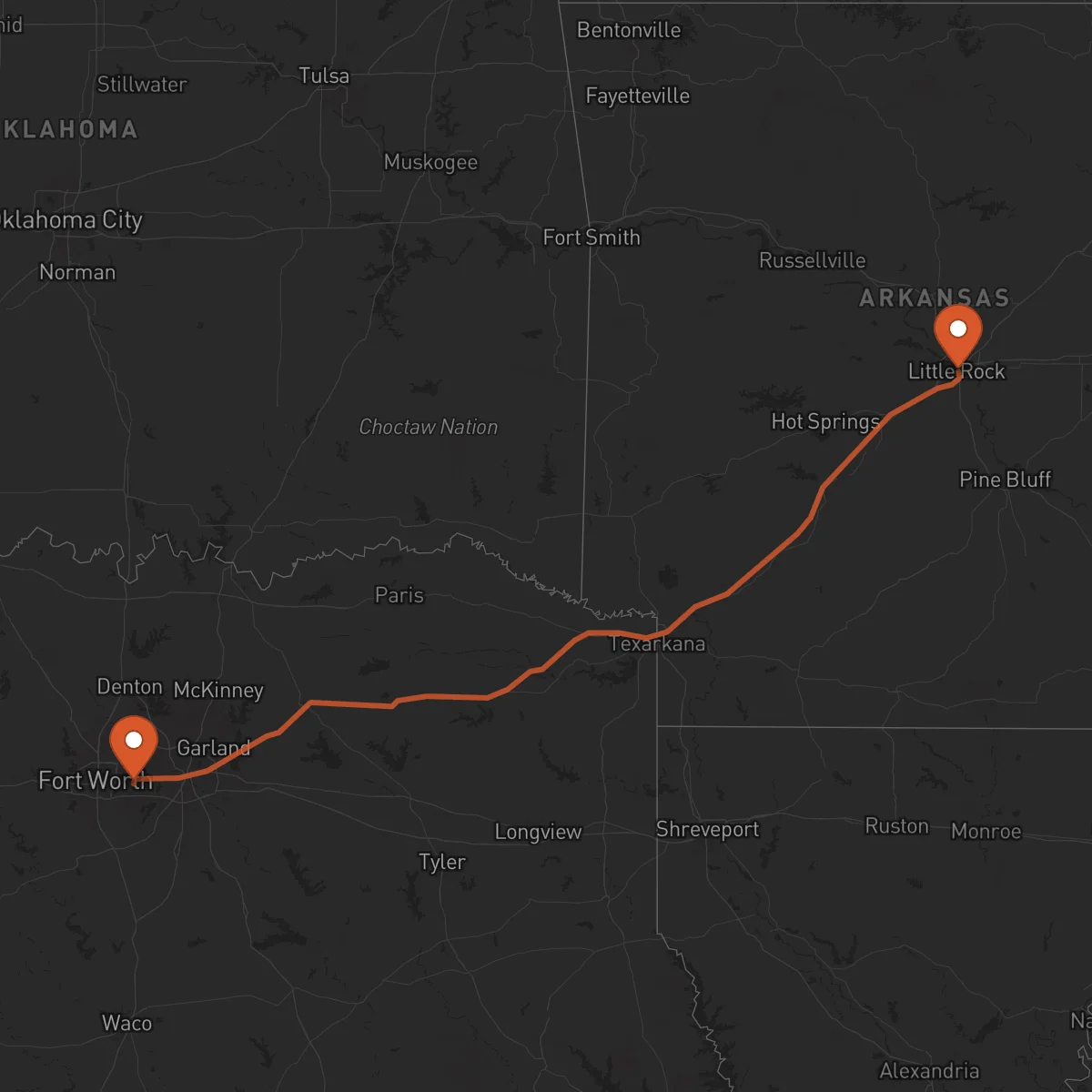 Ruta Little Rock - Arlington