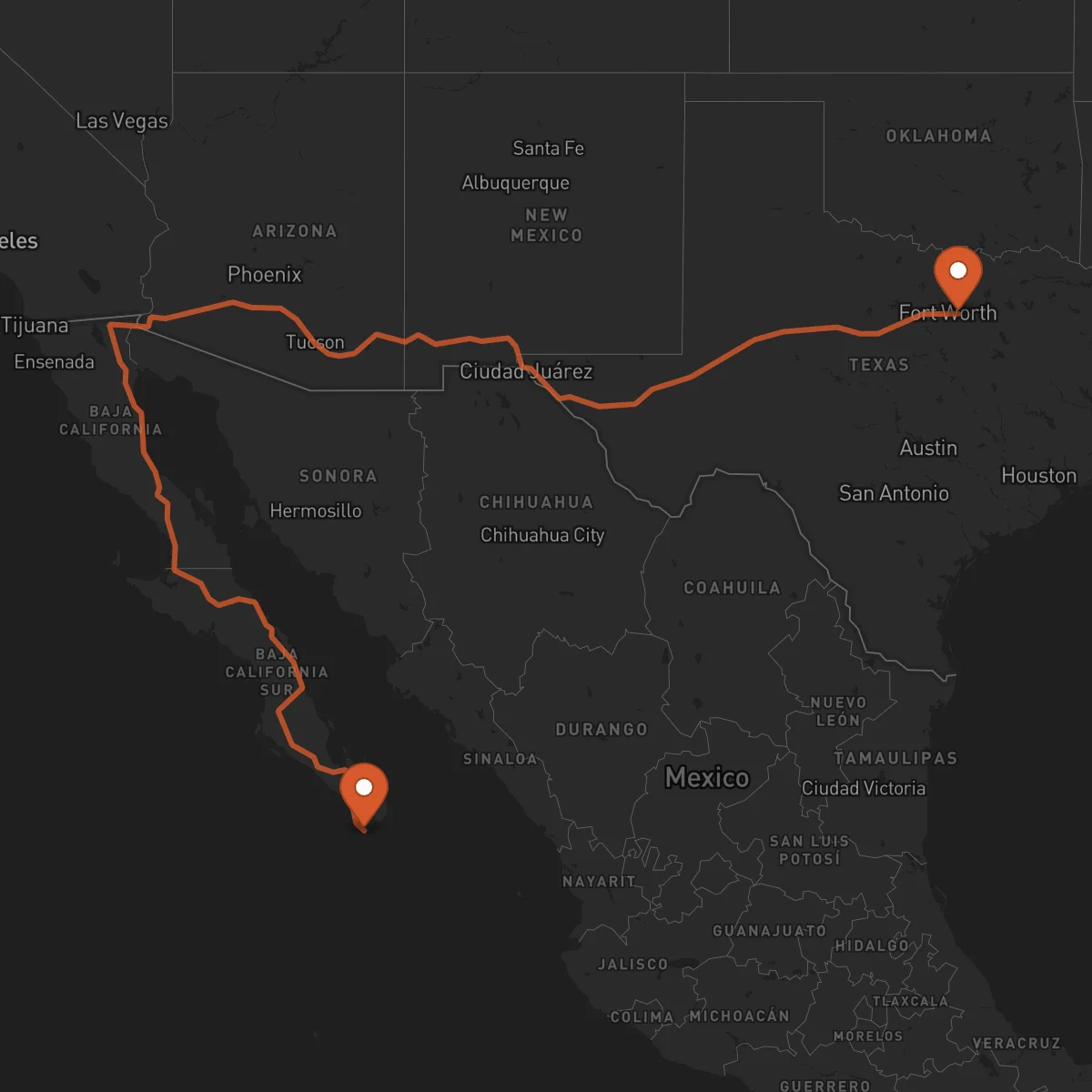 Ruta Arlington - Los Cabos