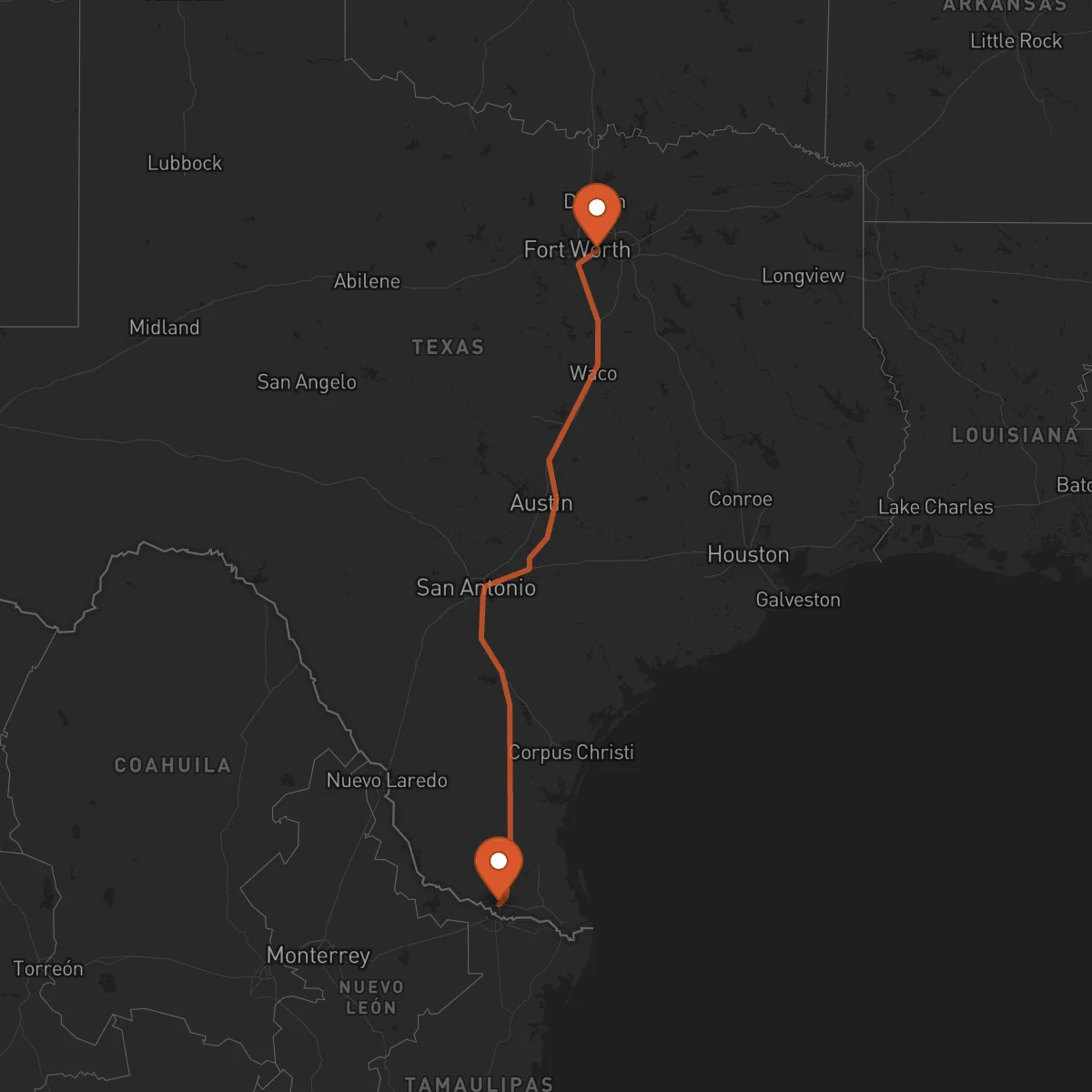 Ruta Arlington - McAllen