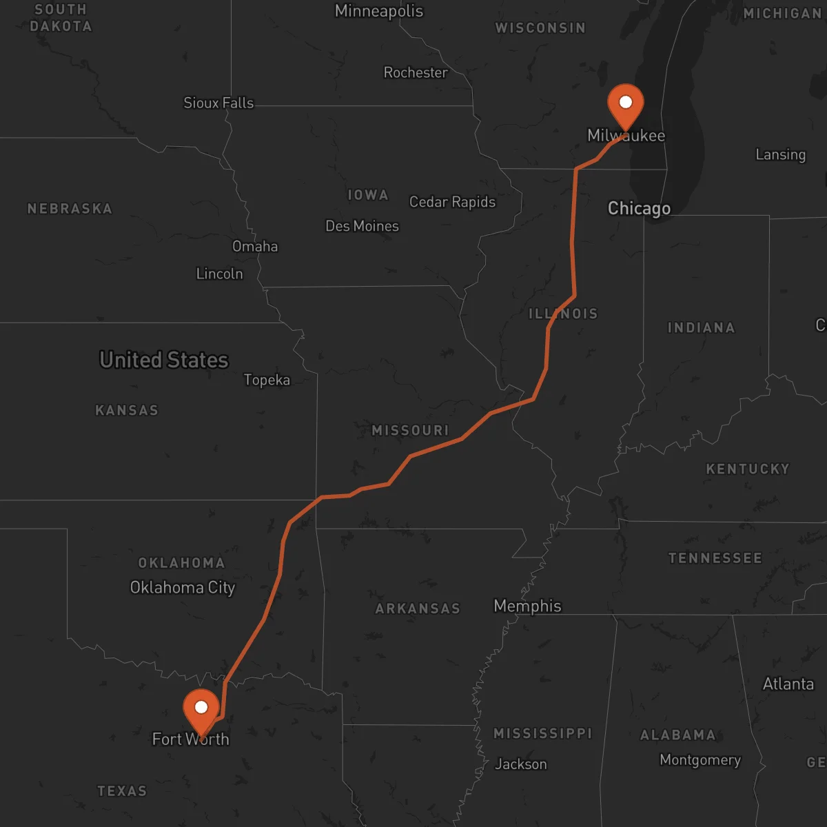 Ruta Arlington - Milwaukee