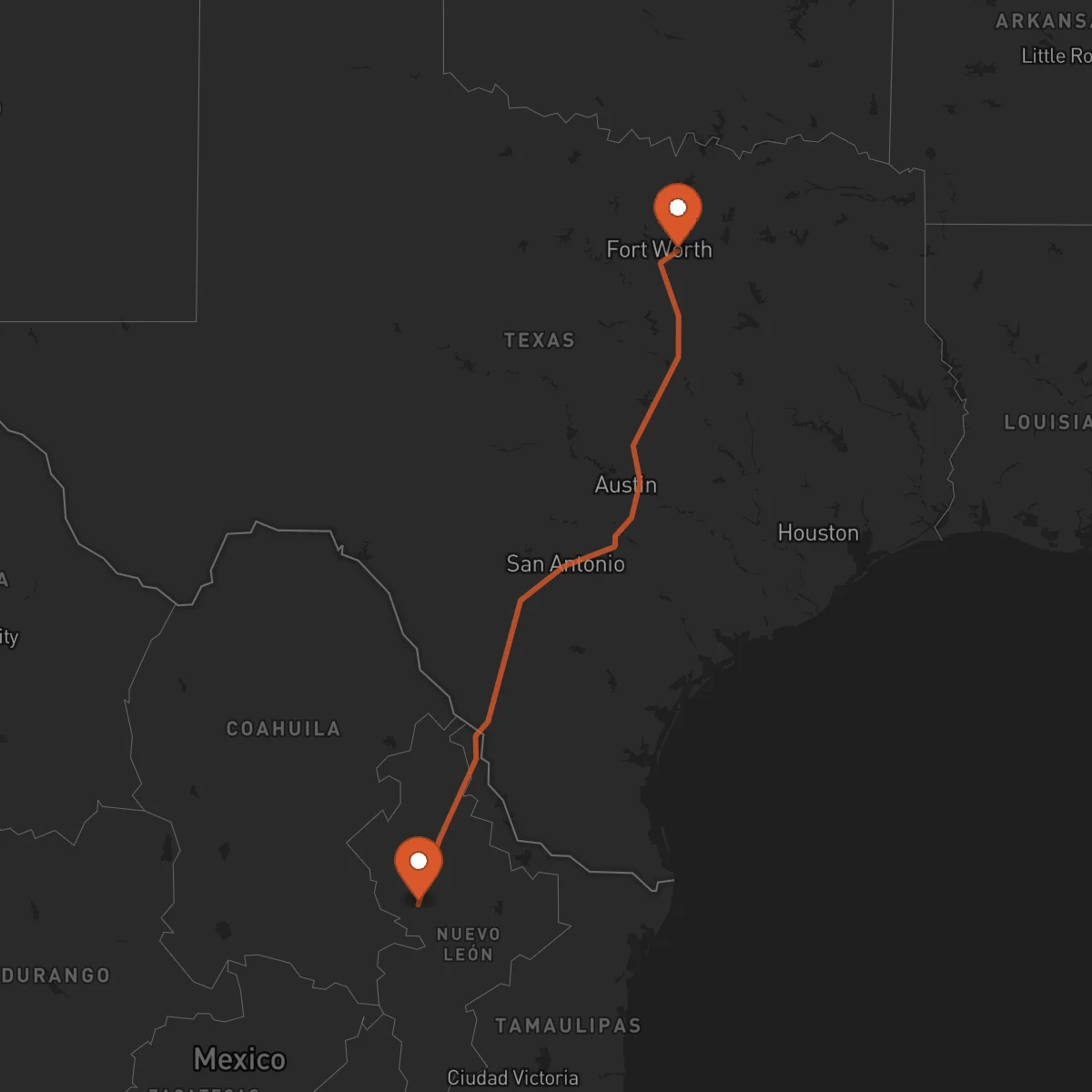 Ruta Arlington - Monterrey