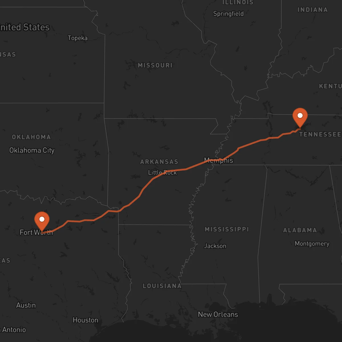 Ruta Arlington - Nashville