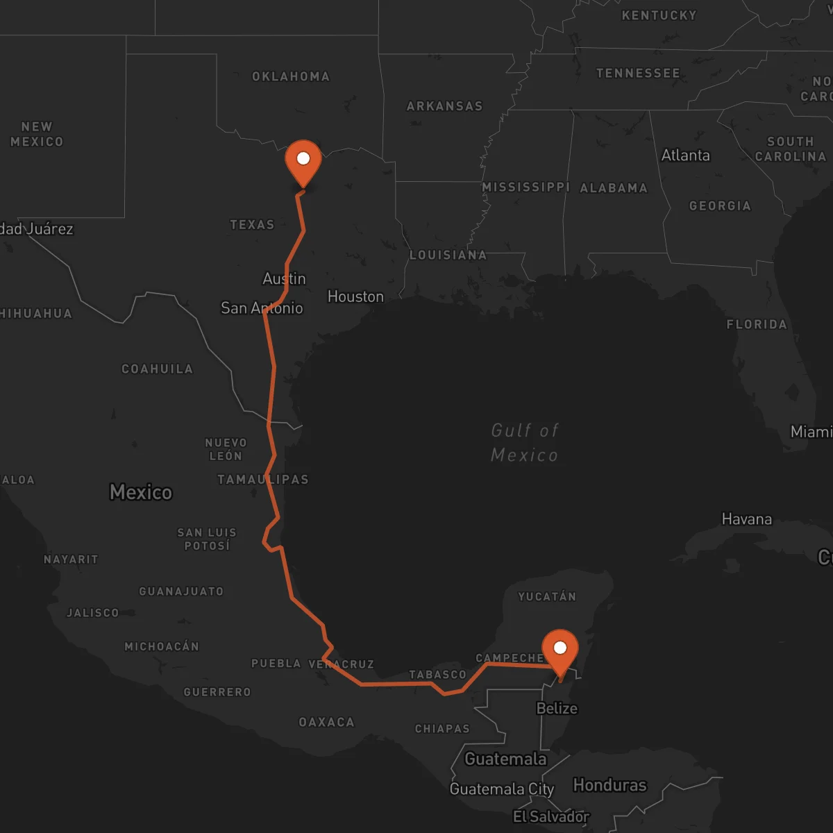 Ruta Arlington - Orange Walk Town