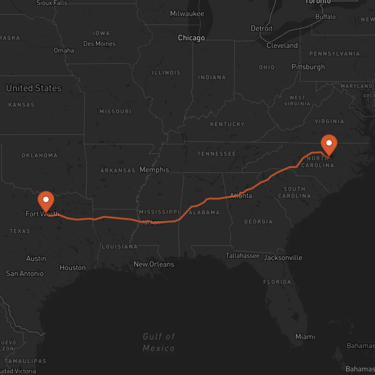 Ruta Raleigh - Arlington