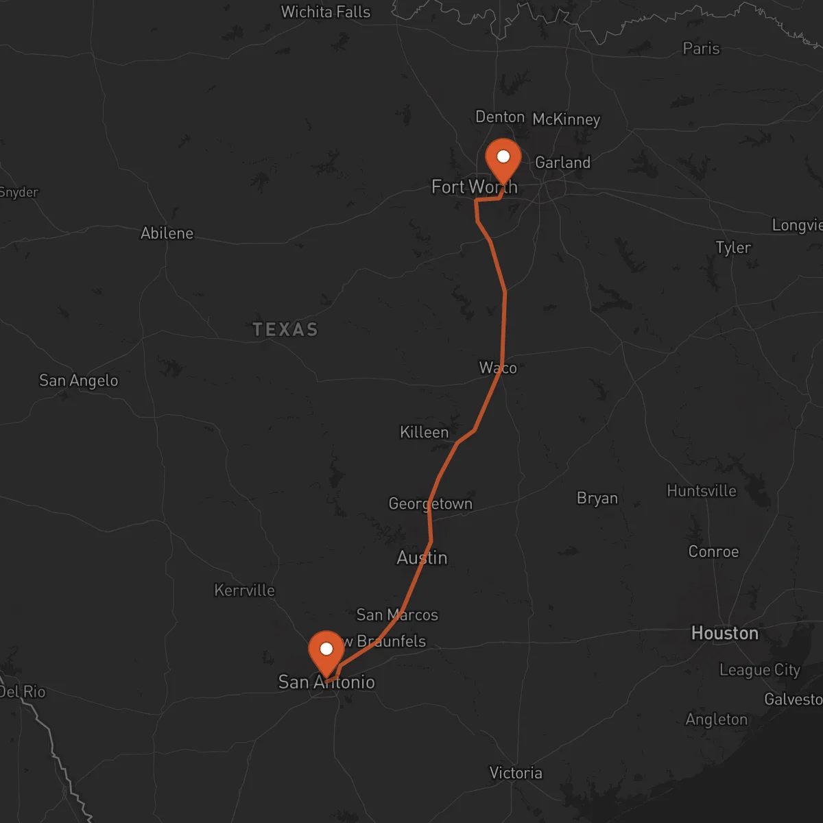 Ruta Arlington - San Antonio