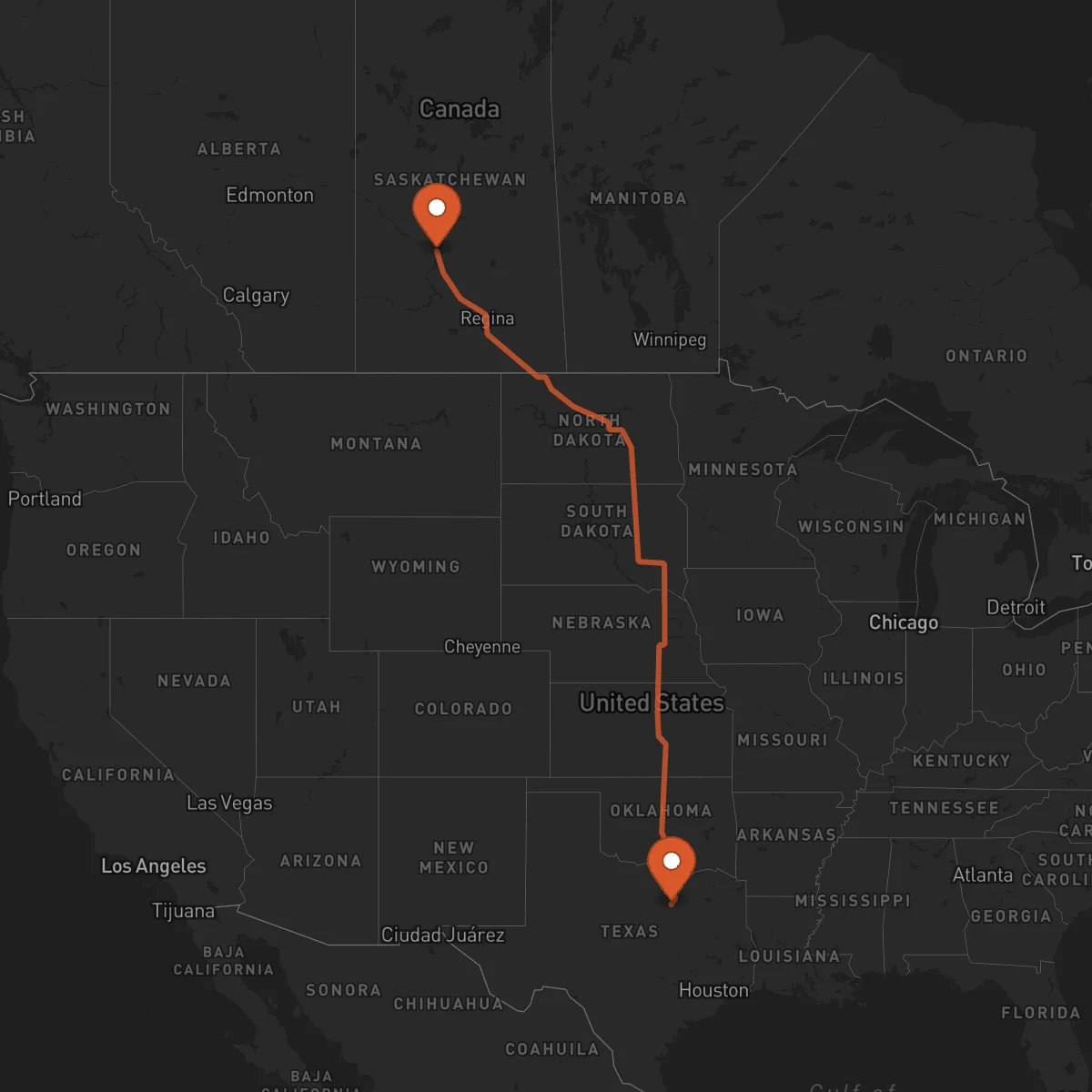 Ruta Arlington - Saskatoon