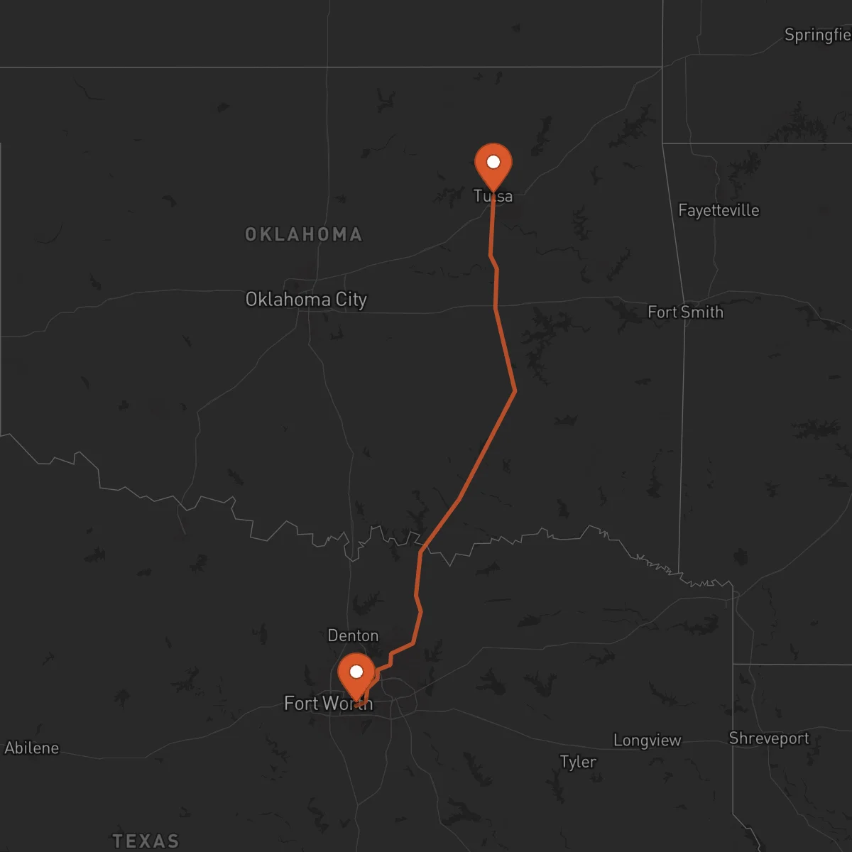 Ruta Arlington - Tulsa