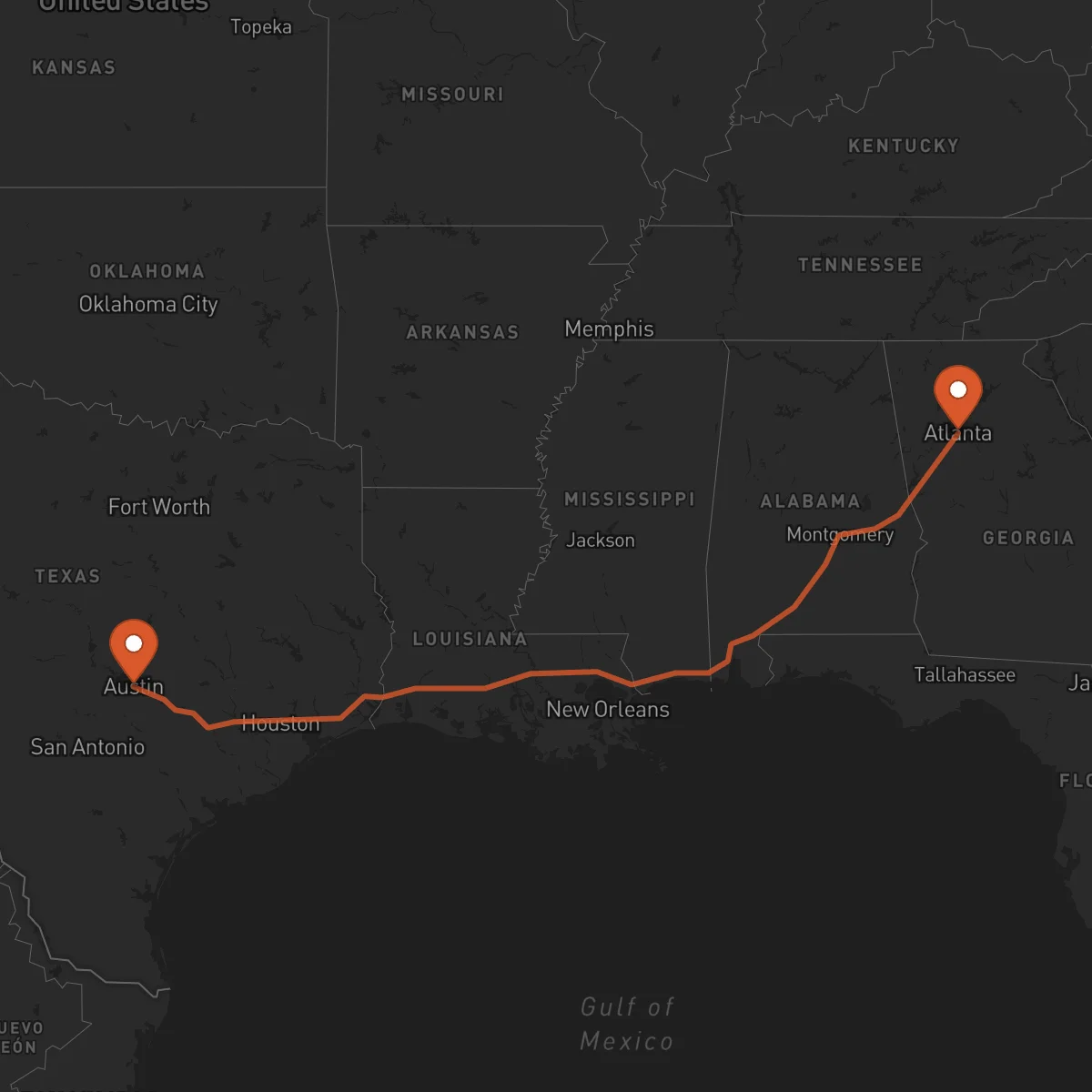 Ruta Austin - Atlanta