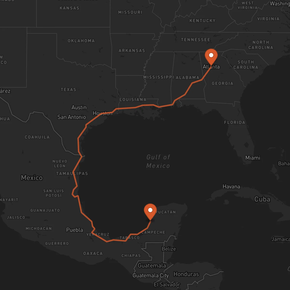 Ruta Campeche - Atlanta