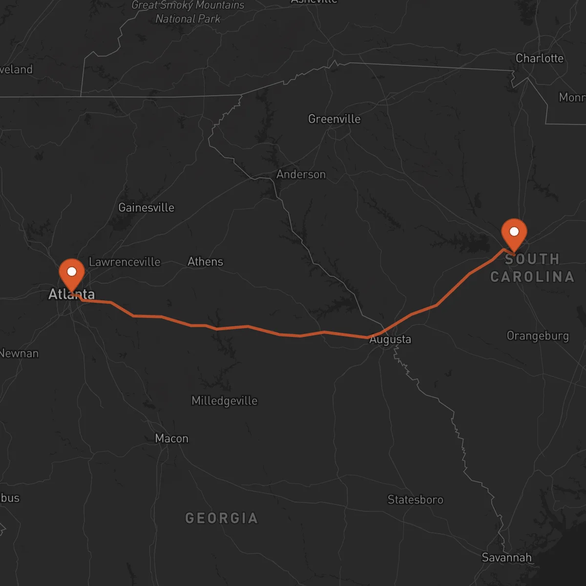 Distance From Atlanta Ga To Columbia Scnull