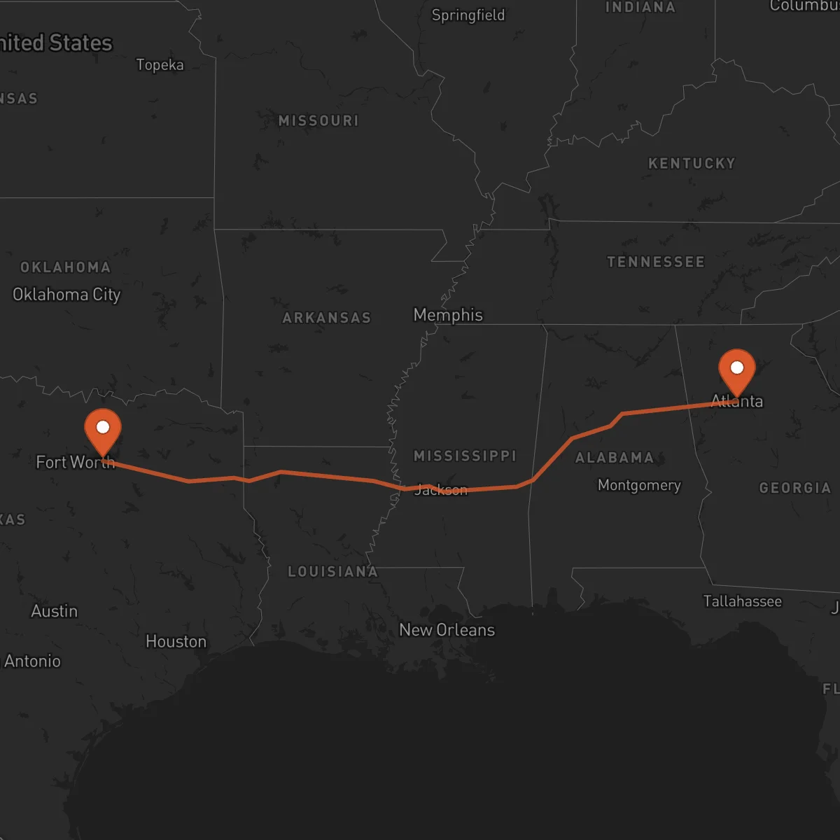 Ruta Dallas - Atlanta
