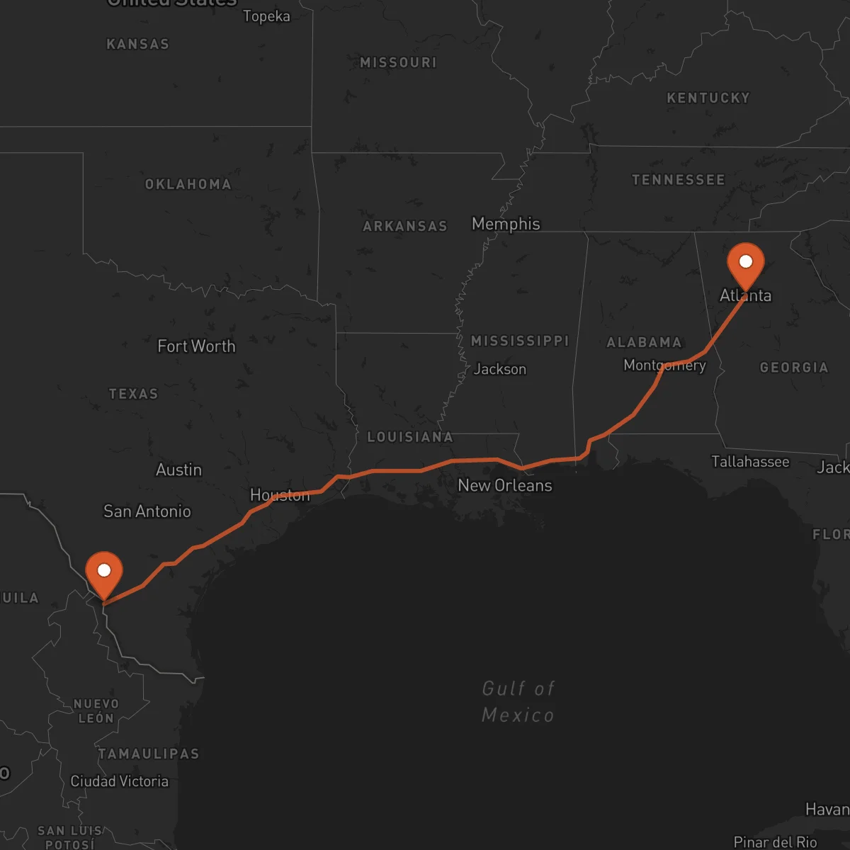 Ruta Atlanta - Laredo
