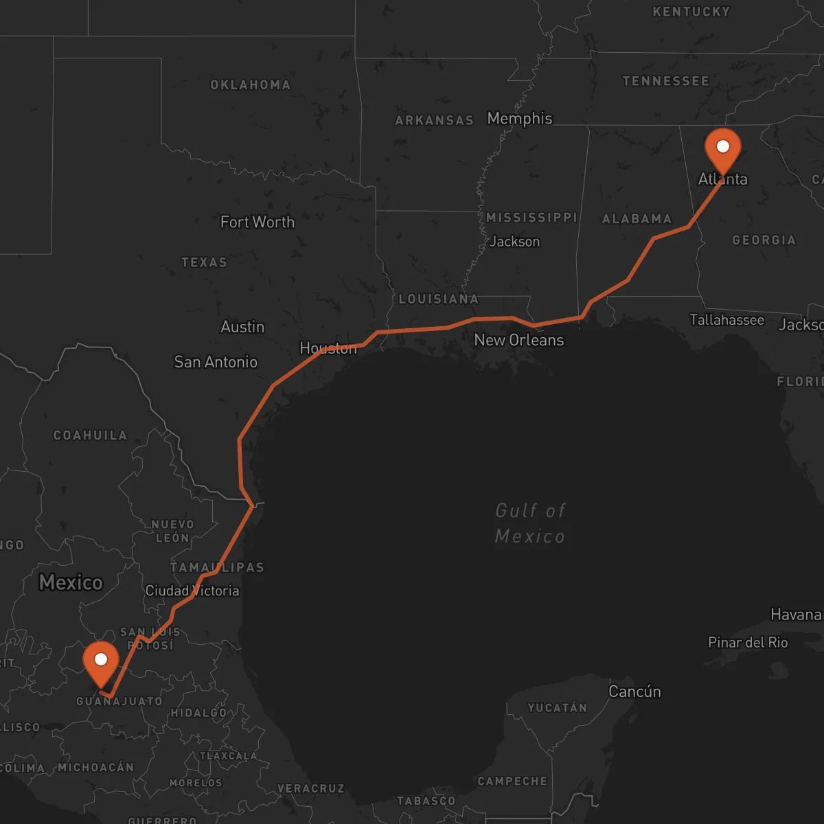 Ruta León Guanajuato - Atlanta