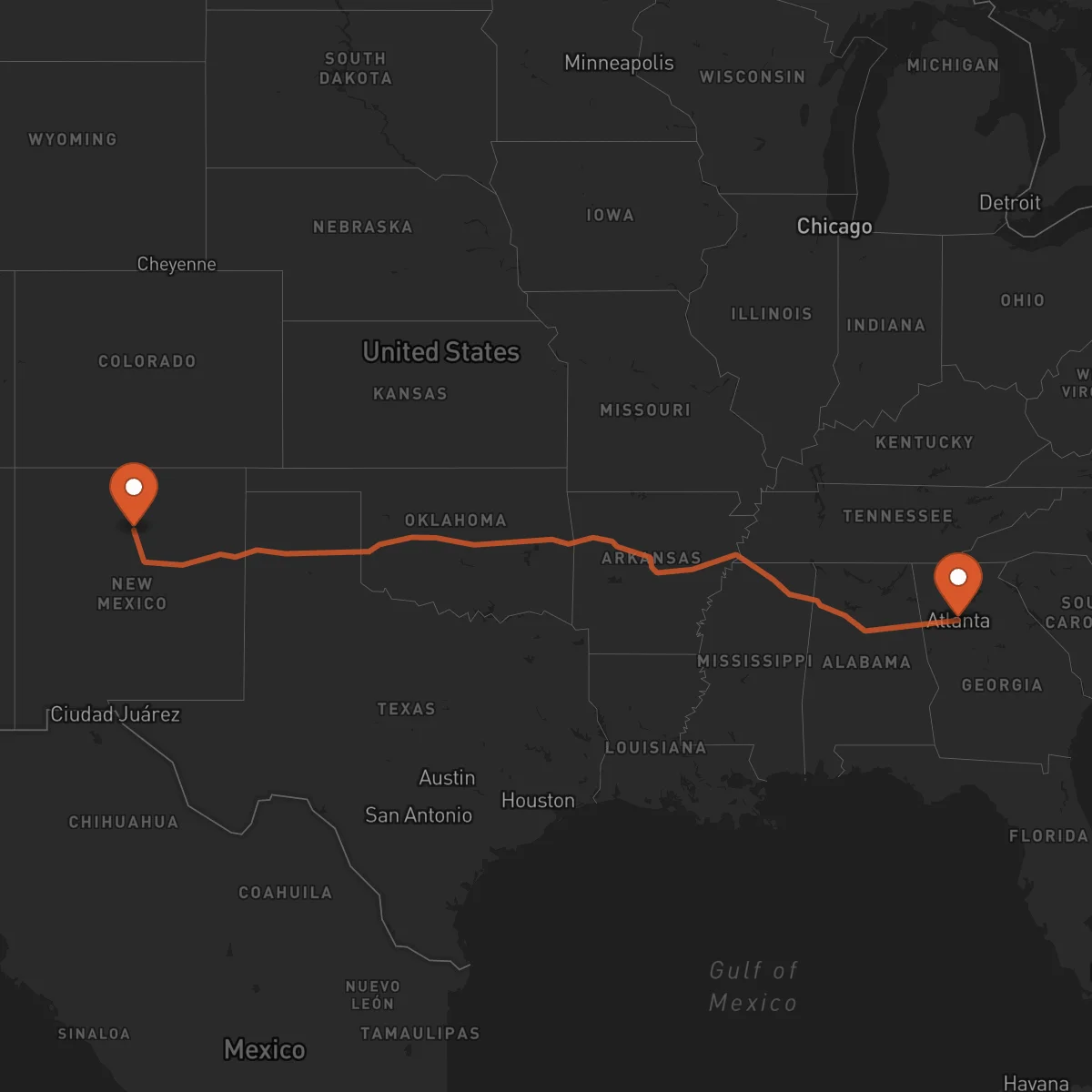 Ruta Atlanta - Santa Fe