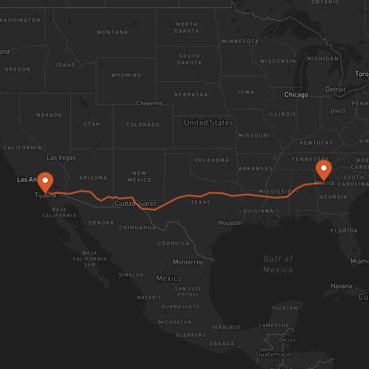Ruta Tijuana - Atlanta