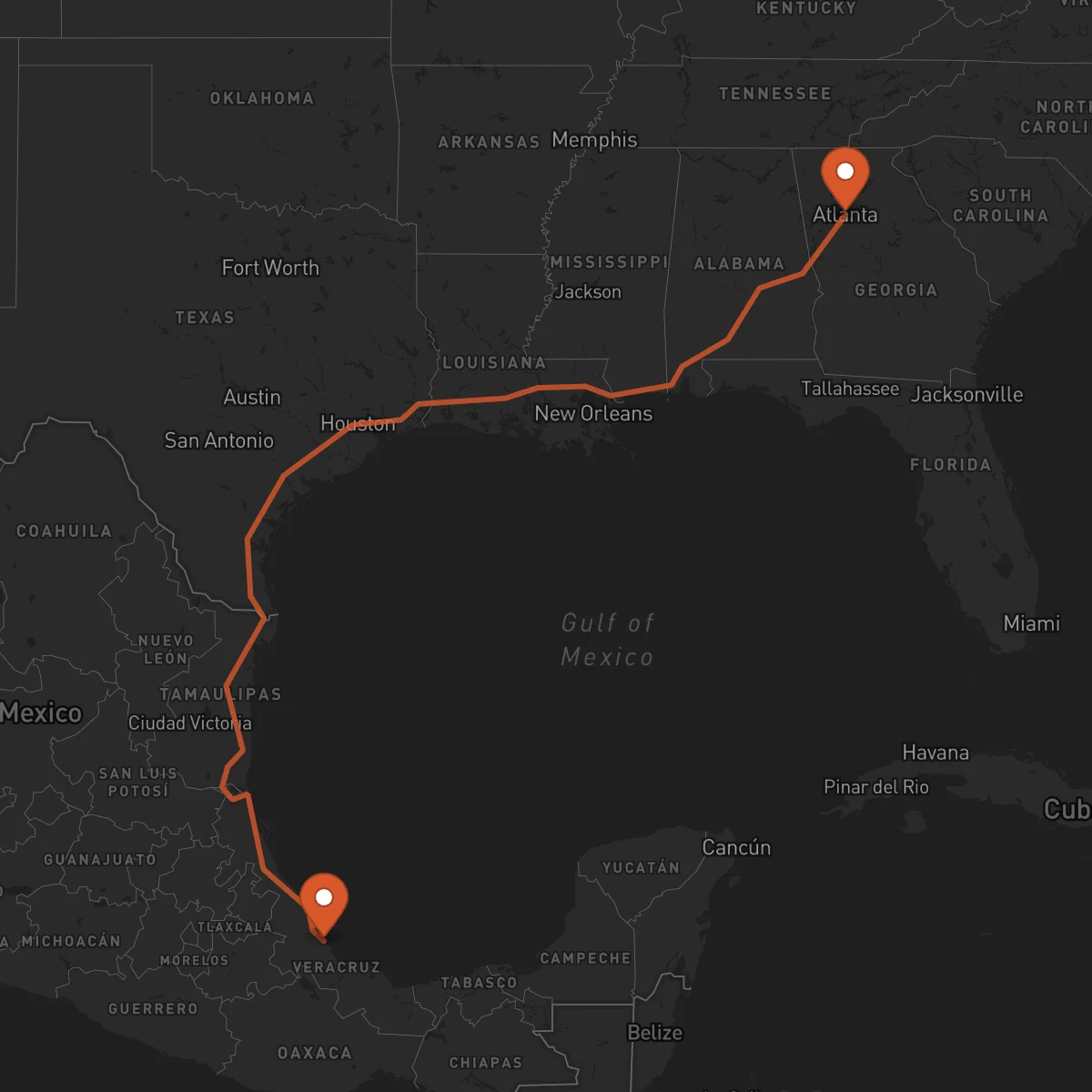 Ruta Atlanta - Veracruz